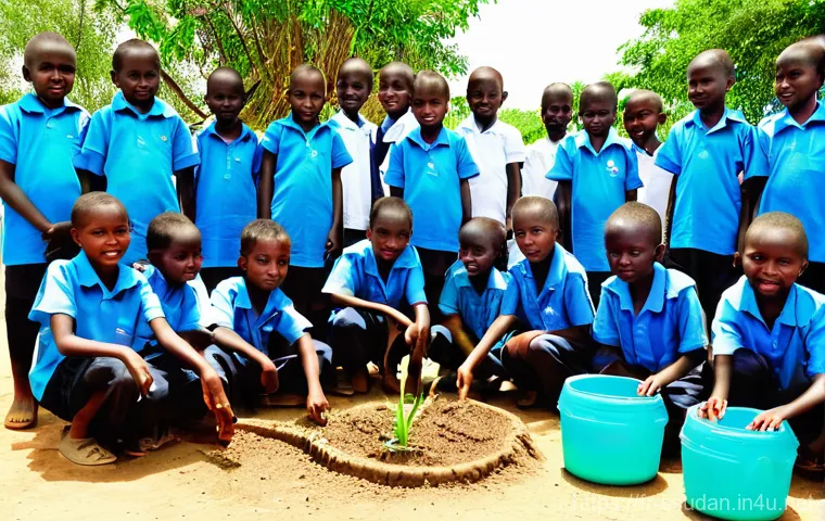 남수단의 친환경 프로젝트 - **Prompt 2: "A vibrant, sunlit agricultural field in the Western Equatoria region of South Sudan. A ...