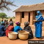 Home 14 남수단 여성 인권 실태 - A vibrant community scene in South Sudan showing women wearing modest traditional clothing and color...